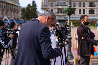 Batumi, Gürcistan - 23 Nisan 2021: Dünya Kitap Başkenti onuruna olaylar