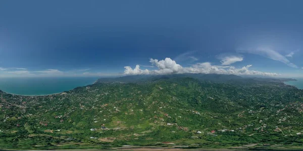 Vista Las Montañas Bosque Pueblo Desde Dron —  Fotos de Stock