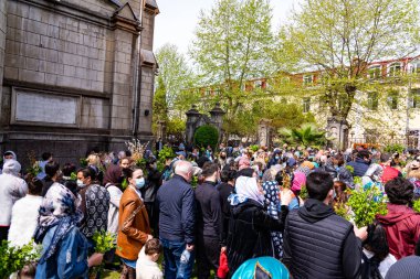 Batumi, Gürcistan - 25 Nisan 2021: Batumi 'de Tanrı' nın Kudüs 'e Ortodoks bayramı