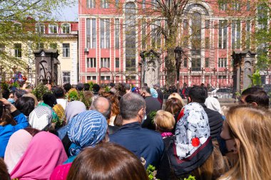Batumi, Gürcistan - 25 Nisan 2021: Batumi 'de Tanrı' nın Kudüs 'e Ortodoks bayramı