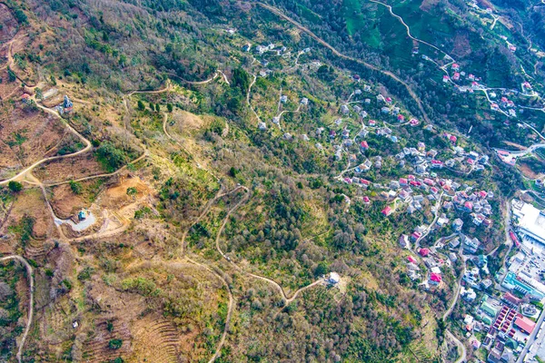 Schöner Rundblick Auf Die Bergkette Von Einer Drohne Aus — Stockfoto