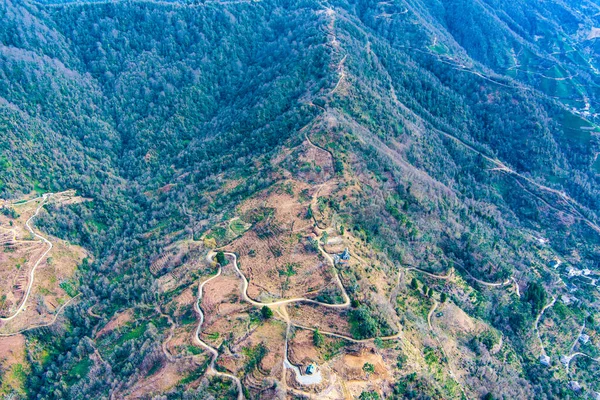 Schöner Rundblick Auf Die Bergkette Von Einer Drohne Aus — Stockfoto