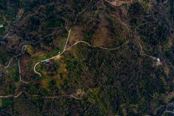 Prachtig Panoramisch Uitzicht Bergketen Vanaf Een Drone — Stockfoto