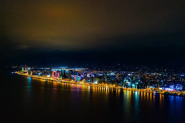 View Night City Drone — Stock Photo, Image