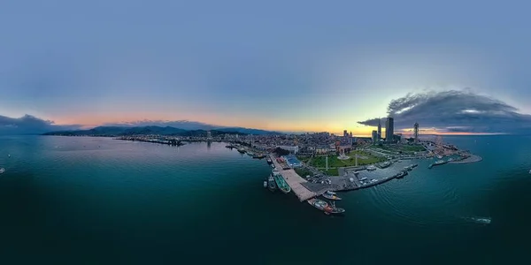 Batumi Γεωργία Απριλίου 2021 Αεροφωτογραφία Της Νυχτερινής Πόλης — Φωτογραφία Αρχείου