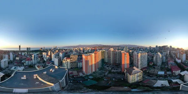 Batumi Georgia Квітня 2021 360Vr Панорама Міста Під Час Заходу — стокове фото