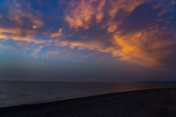 Wunderschöner Orangefarbener Sonnenuntergang Sotschi April — Stockfoto