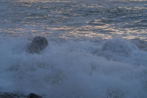 Waves Hitting Tetrapods Black Sea — Stock Photo, Image