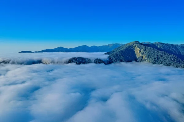 Vue Dessus Des Nuages Nuages Dans Les Montagnes — Photo