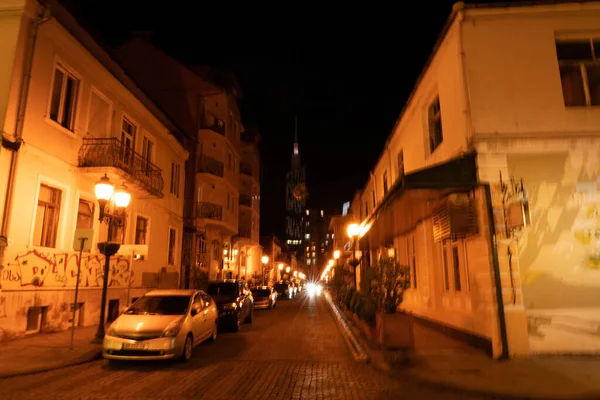 Batumi Georgia Abril 2021 Ciudad Vieja Por Noche —  Fotos de Stock