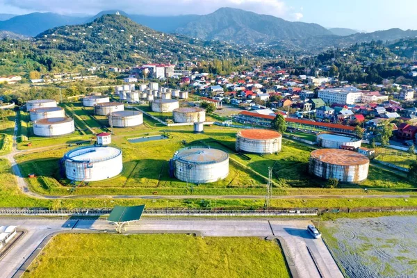 Batumi Georgia Május 2021 Aerial View Oil Storage Tank — Stock Fotó