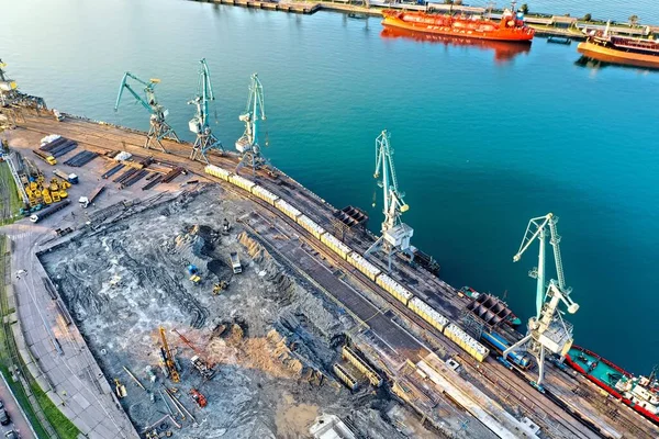 Batumi Gruzja Maja 2021 Widok Lotu Ptaka Port Morski — Zdjęcie stockowe