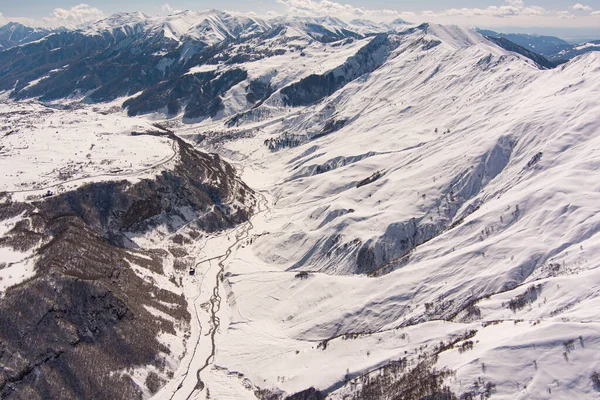 Montañas Del Cáucaso Nieve Vista Aérea — Foto de Stock