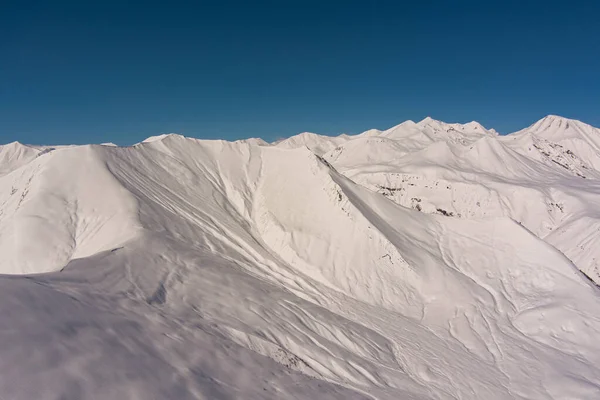 Montagnes Caucase Dans Neige Vue Aérienne — Photo