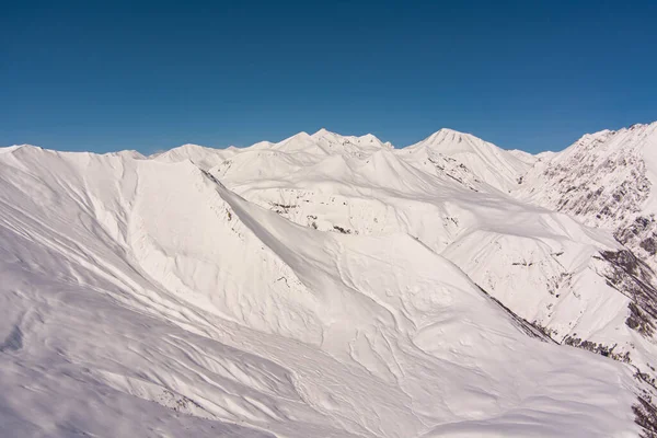 Montañas Del Cáucaso Nieve Vista Aérea — Foto de Stock