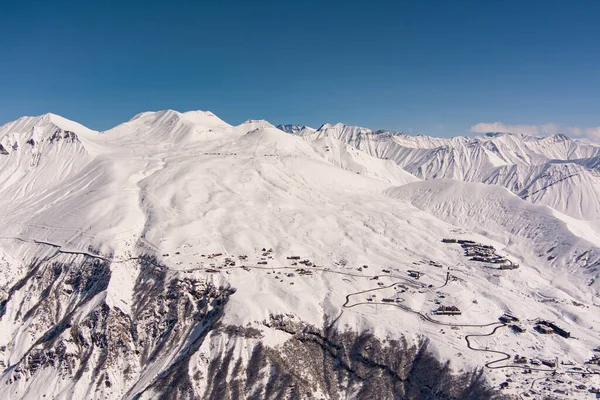 Kaukasus Berge Schnee Blick Aus Der Luft — Stockfoto