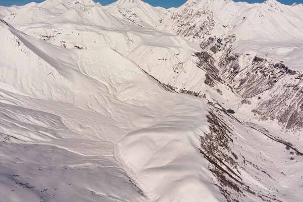 Montañas Del Cáucaso Nieve Vista Aérea — Foto de Stock