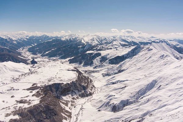 Montañas Del Cáucaso Nieve Vista Aérea — Foto de Stock