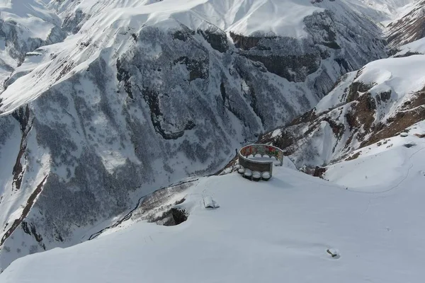 Kaukasus Berge Schnee Blick Aus Der Luft — Stockfoto
