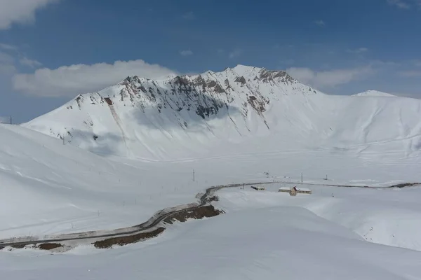 Kaukasus Berge Schnee Blick Aus Der Luft — Stockfoto