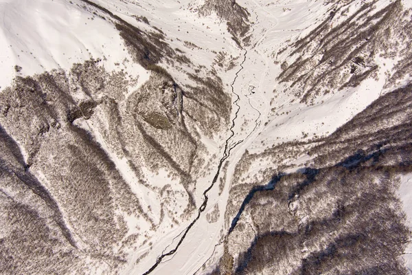 Кавказские Горы Снегу Aero View — стоковое фото