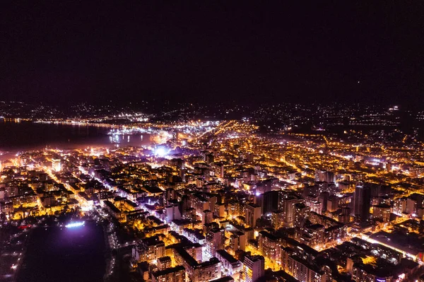 Flygfoto Över Natten Batumi Adjara Georgien — Stockfoto