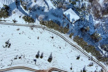 Gonio, Georgia - 15 Mart 2021: Kardan sonra hava görüntüleri