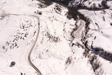 Gonio, Georgia - 15 Mart 2021: Kardan sonra hava görüntüleri