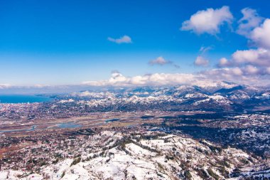 Gonio, Georgia - 15 Mart 2021: Kardan sonra hava görüntüleri