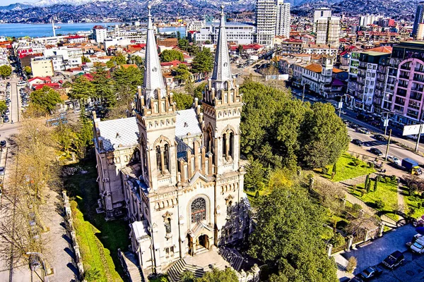 Batumi Georgia March 2021 View Cathedral Drone — Stock Photo, Image