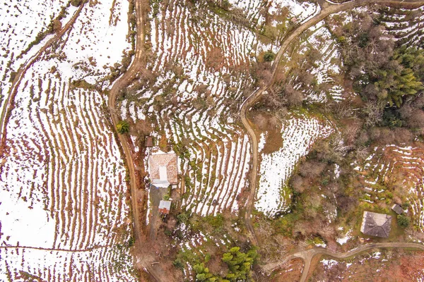 Park Narodowy Mtirala Zimą Dronem Adjara Gruzja — Zdjęcie stockowe