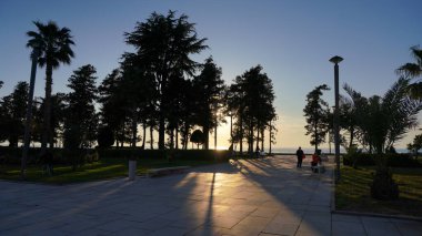 Batumi, Gürcistan - 12 Mayıs 2021: Yeni bulvardaki çeşme