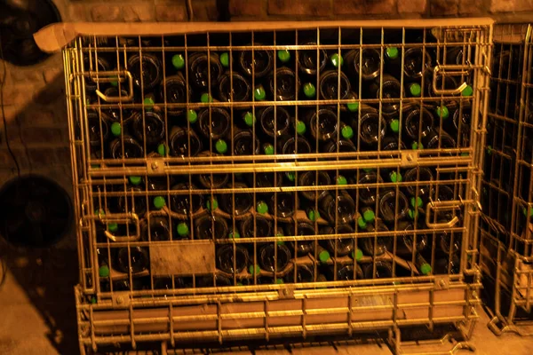 Wijnflessen Een Wijnkelder — Stockfoto