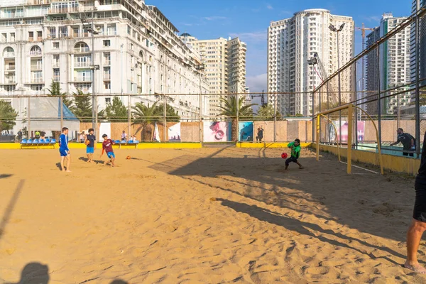 Batumi Géorgie Mai 2021 Pénalité Tirer Sur Champ Sable — Photo