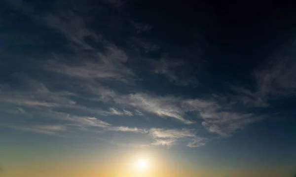 Nuvole Durante Tramonto Ampio Panorama — Foto Stock