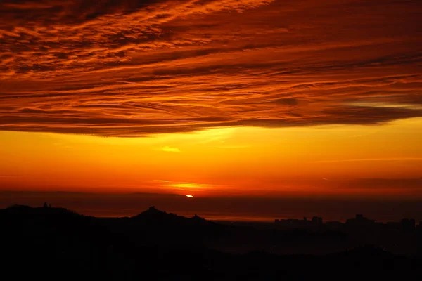 Beautiful Yellow Sunset Background City — Photo