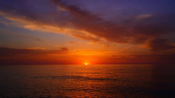 Pôr Sol Laranja Azul Mar — Fotografia de Stock