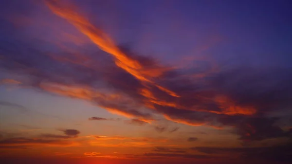 Puesta Sol Naranja Azul Mar — Foto de Stock