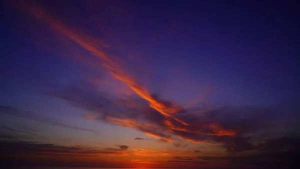 Coucher Soleil Bleu Orange Sur Mer — Photo