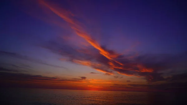 Coucher Soleil Bleu Orange Sur Mer — Photo