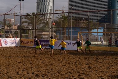 Batumi, Georgia - May 24, 2021: Beach soccer at the stadium