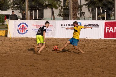 Batumi, Georgia - May 24, 2021: Beach soccer at the stadium