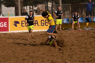 Batumi, Georgia - May 24, 2021: Beach soccer at the stadium
