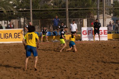 Batumi, Georgia - May 24, 2021: Beach soccer at the stadium