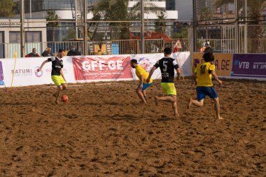 Batumi, Georgia - May 24, 2021: Beach soccer at the stadium