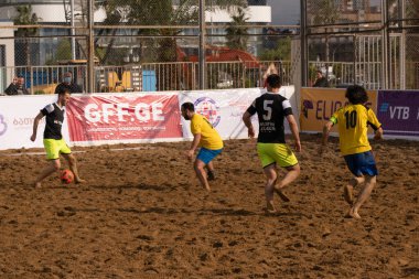 Batumi, Georgia - May 24, 2021: Beach soccer at the stadium