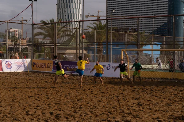 Batumi, Georgia - May 24, 2021: Beach soccer at the stadium