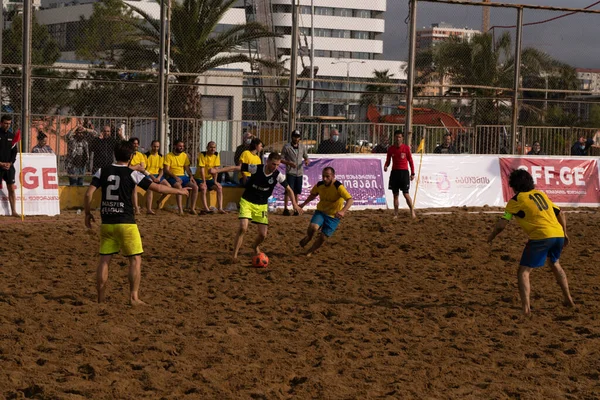 Batumi, Georgia - May 24, 2021: Beach soccer at the stadium