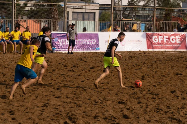 Batumi, Georgia - May 24, 2021: Beach soccer at the stadium