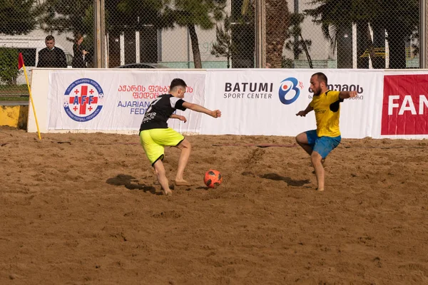 Batumi, Georgia - May 24, 2021: Beach soccer at the stadium